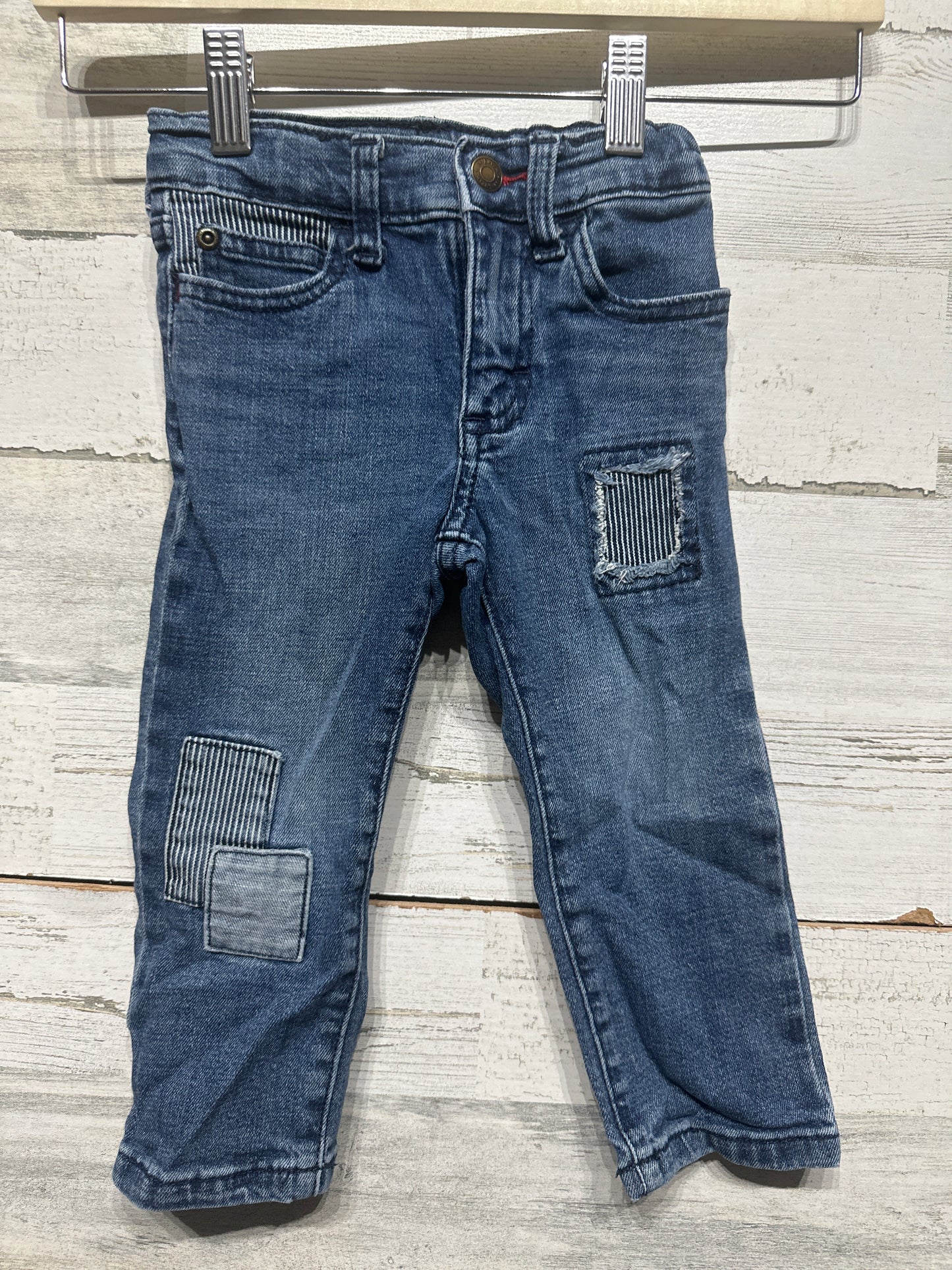 Boys Preowned Size 2t Wrangler Distressed Patch Jeans - Good Used Condition