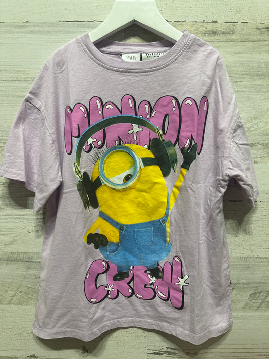 Girls Preowned Size 9 Zara Minions Crew T-Shirt - Very Good Used Condition