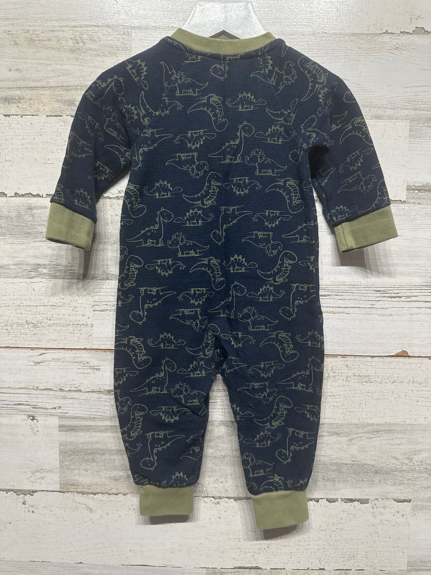 Boys Size 12m Little Rebels Henley Dino Thermal Romper - Good Used Condition*