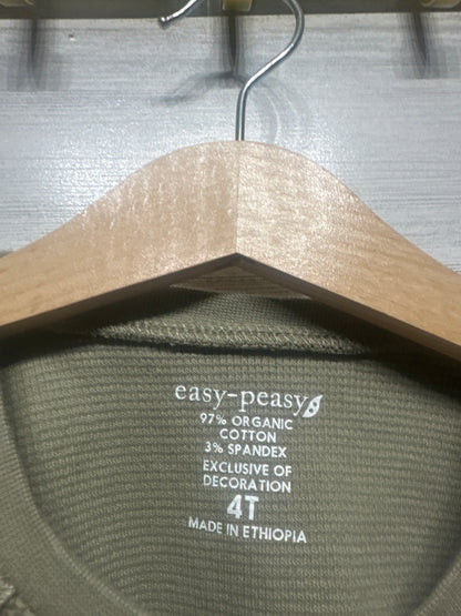 Size 4t Easy Peasy Organic Cotton Blend Thermal Long Sleeve Shirt - Very Good Used Condition