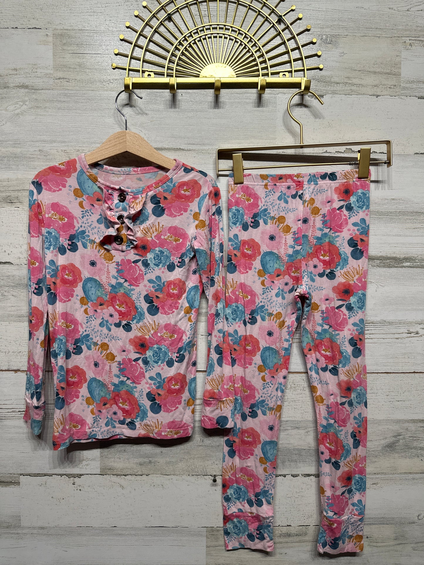 Bamboo Gigi & Max Floral Pajama Set - Girls Size 8 - Good Used Condition