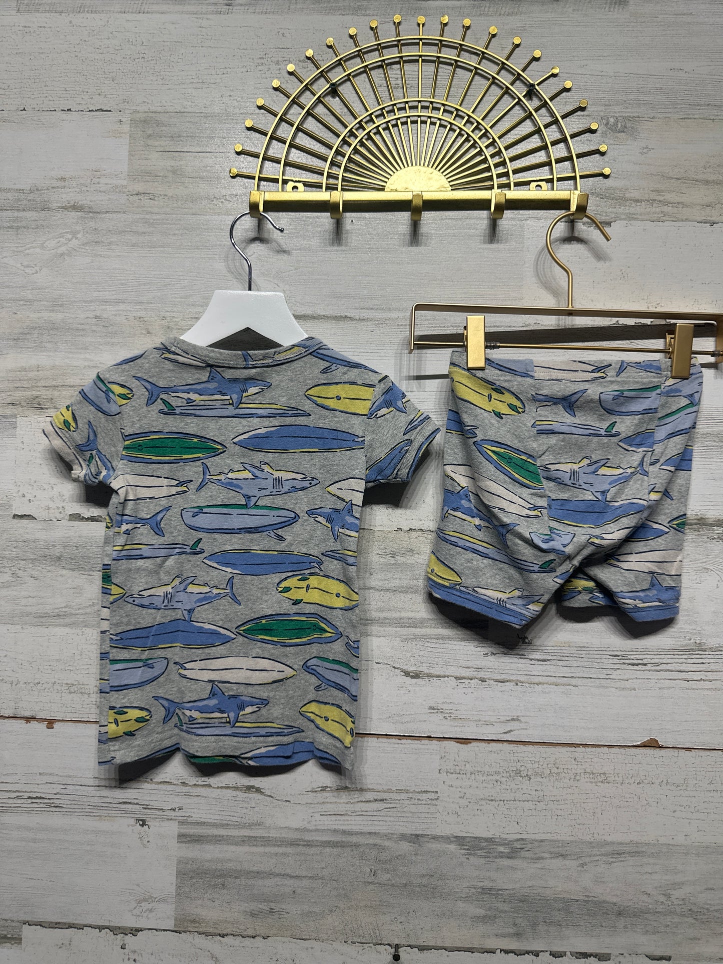 Boys Size 5 Gap Organic Cotton Shorts Pajama Sets - Good Used Condition