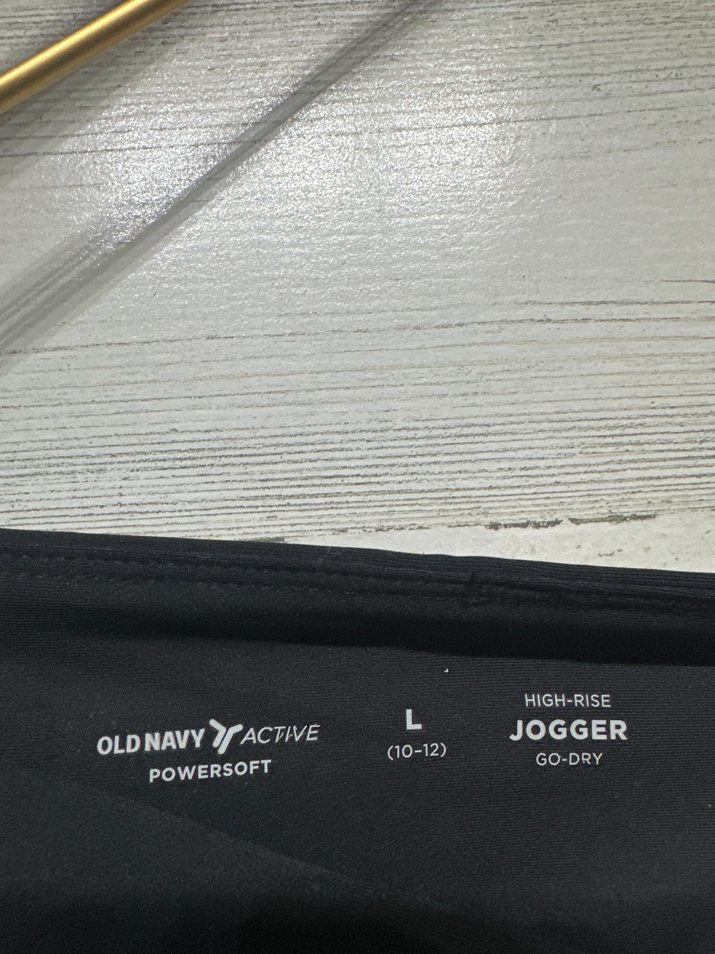 Girls Size 10-12 Large Old Navy Active Powersoft High Rise Go-Dry Black Joggers - Very Good Used Condition