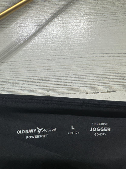 Girls Size 10-12 Large Old Navy Active Powersoft High Rise Go-Dry Black Joggers - Very Good Used Condition