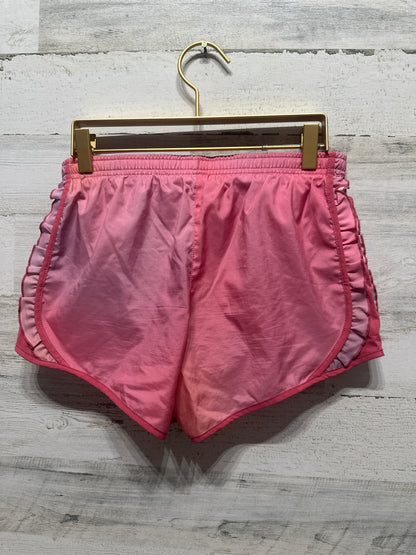Girls Size Youth Large Nike Drifit Pink Ruffled Athletic Shorts - Very Good Used Condition