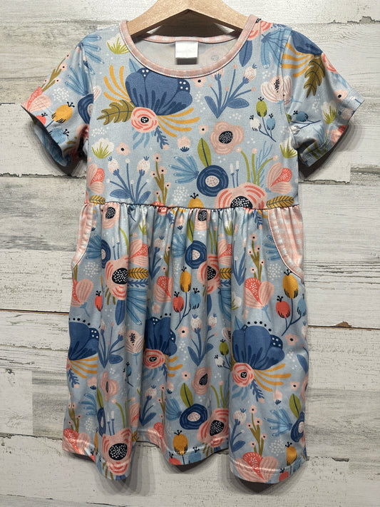 Honey Bean Floral Dress Girls Size 6 VGUC