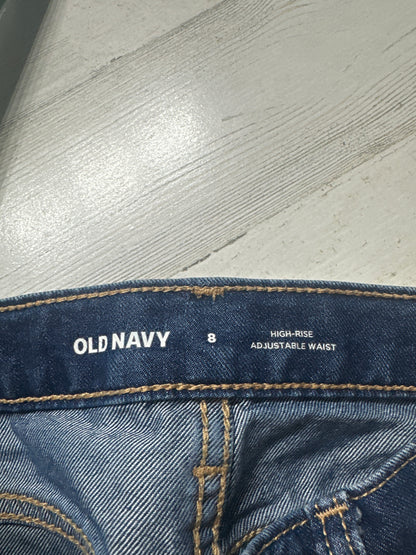 Denim Shorts Old Navy High Rise Girls 8 Adjustable Waist VGUC