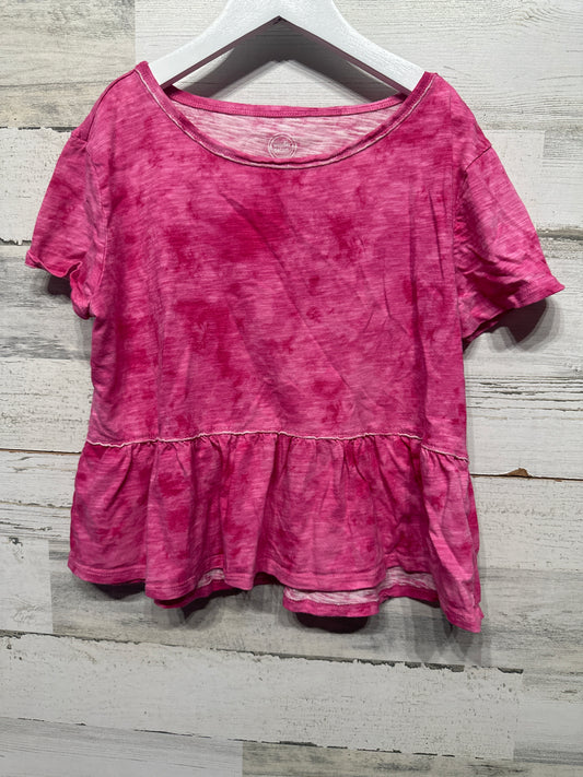 Girls Size 10-12 Wonder Nation Pink Tie Dye Shirt - Good Used Condition