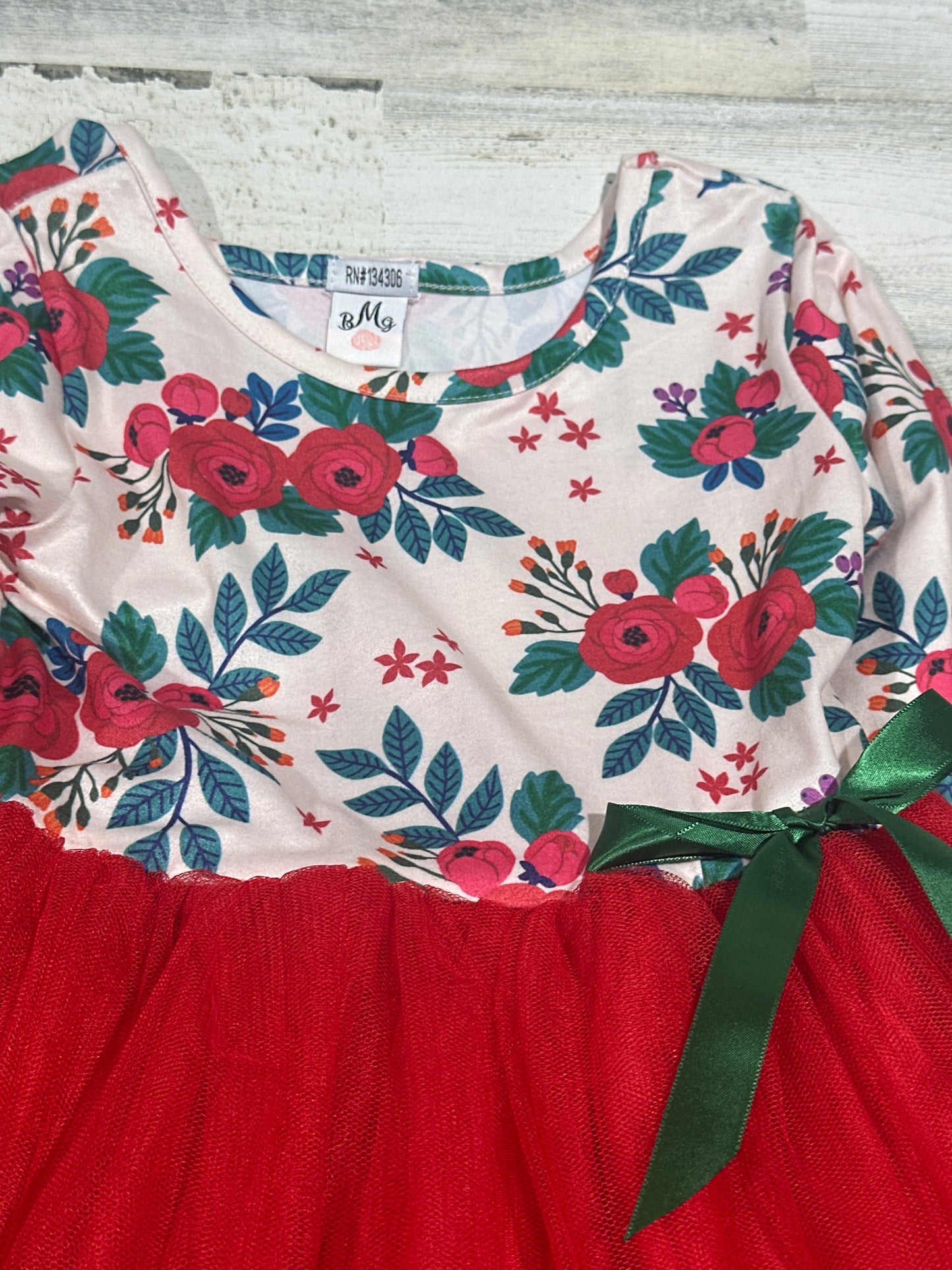 Mia Belle Girls Floral Dress - Size 6 - Very Good Used Condition