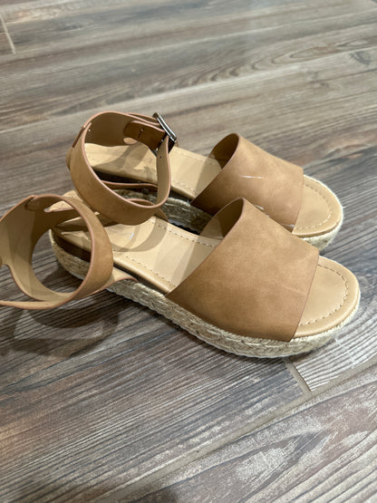 Women’s Size 6.5 Soda Brown Platform Espadrilles Wedge Shoes - Good Used Condition