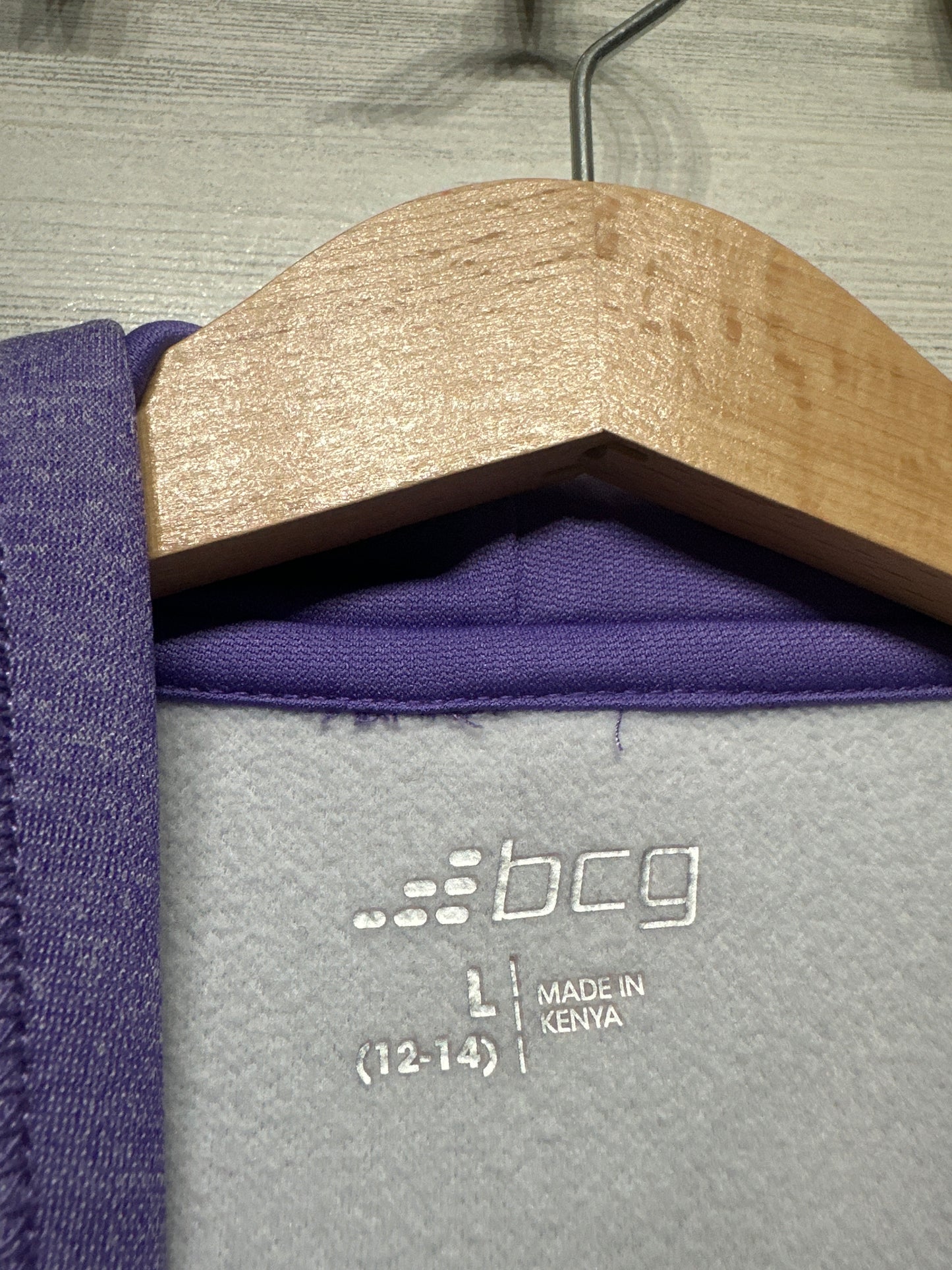 Girls Size 12-14 (Large) BCG Purple Hoodie - Very Good Used Condition