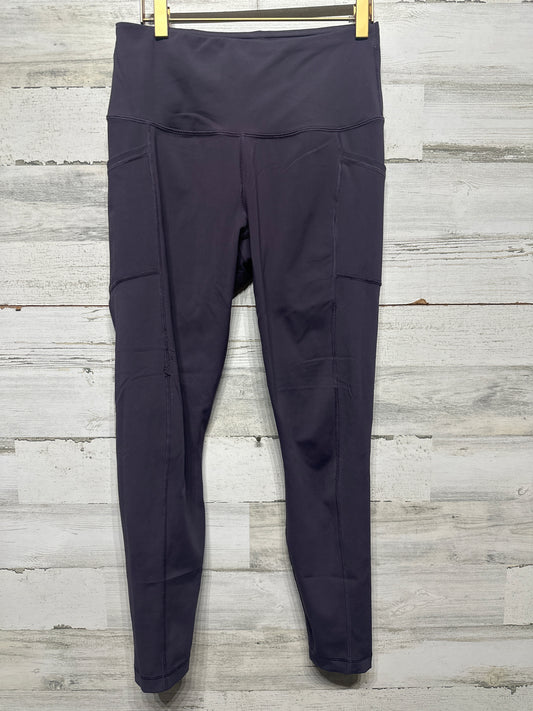 Women's Size Medium 90 Degrees Dark Purple Active Leggings With Side Pockets - Good Used Condition