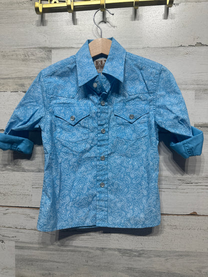 Boys Preowned Size 2-4 years Ely Cattleman Paisley Western Pearl Snap Shirt - Very Good Used Condition