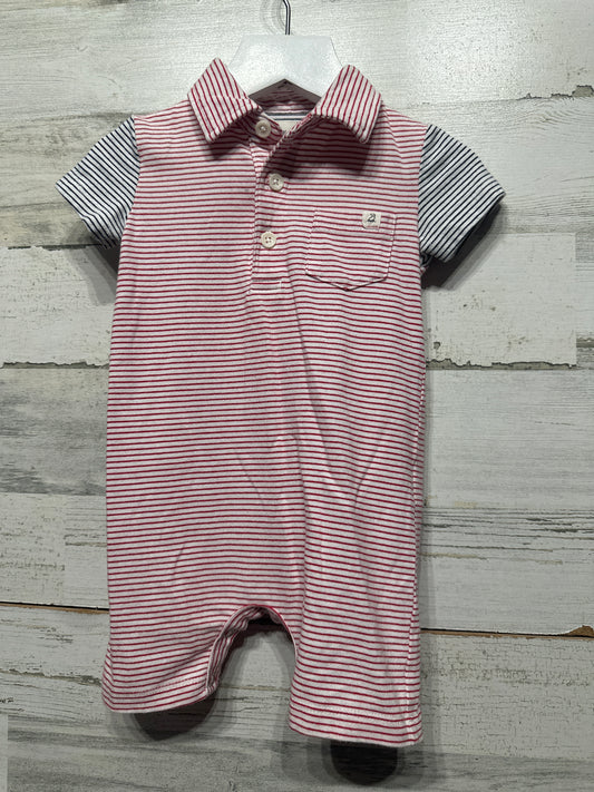 Boys Preowned Size 6-9m Me & Henry Striped Romper - Good Used Condition