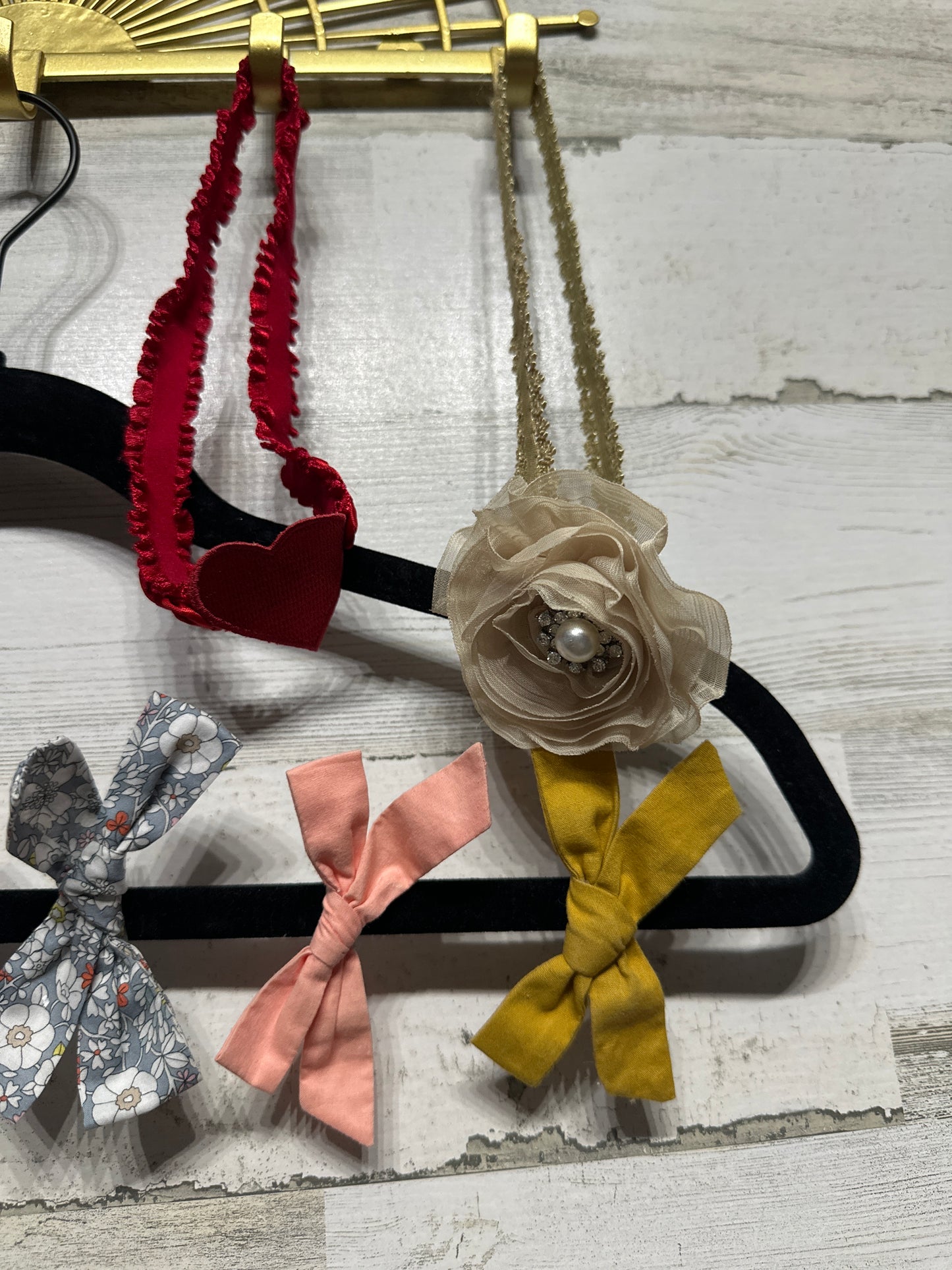 Lot of 10 Hair Accessories - Bows on Alligator Clips and Headbands - Good Used Condition