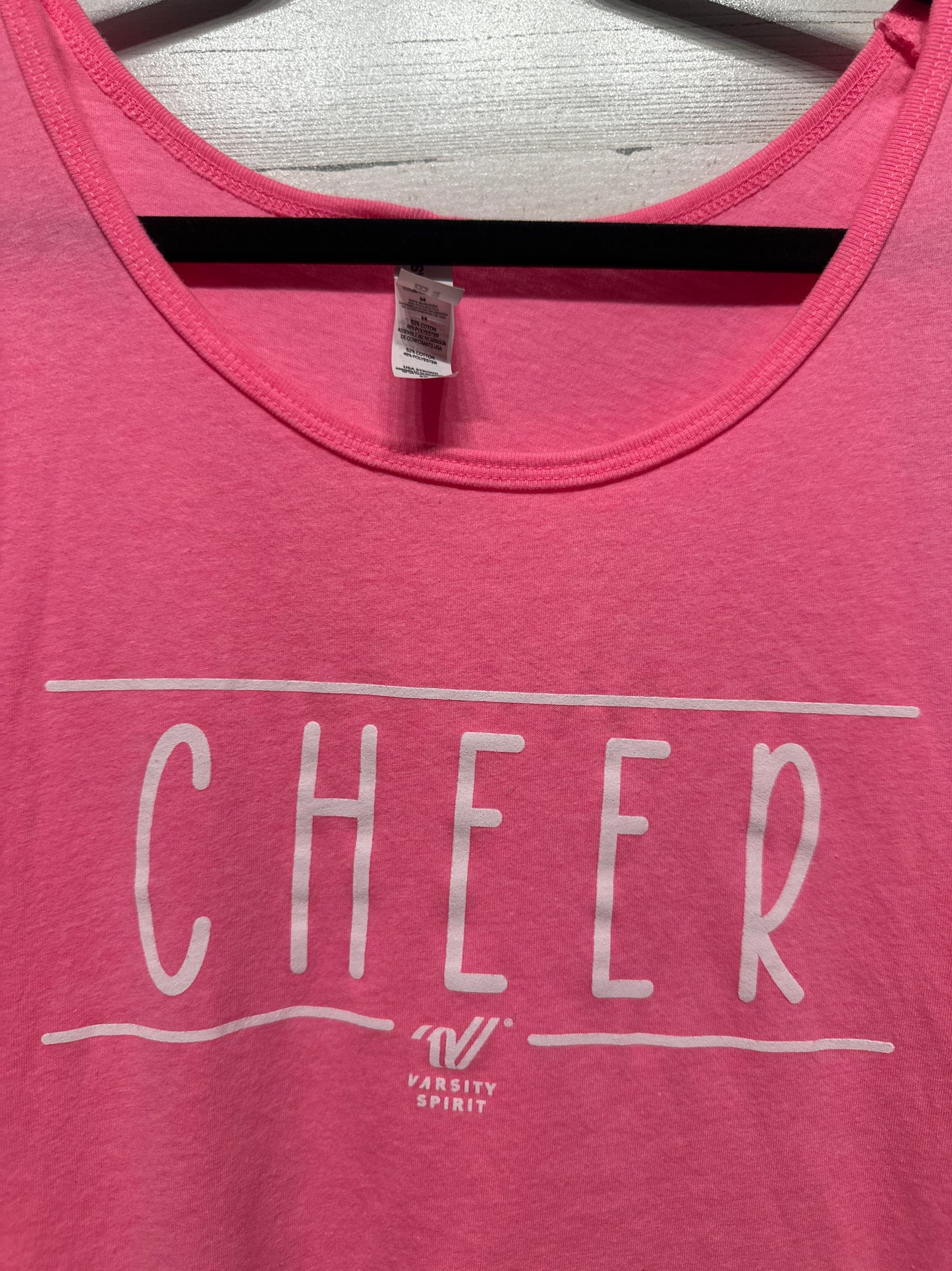 Women’s Medium Varsity Spirit CHEER Pink Tank Top - Very Good Used Condition