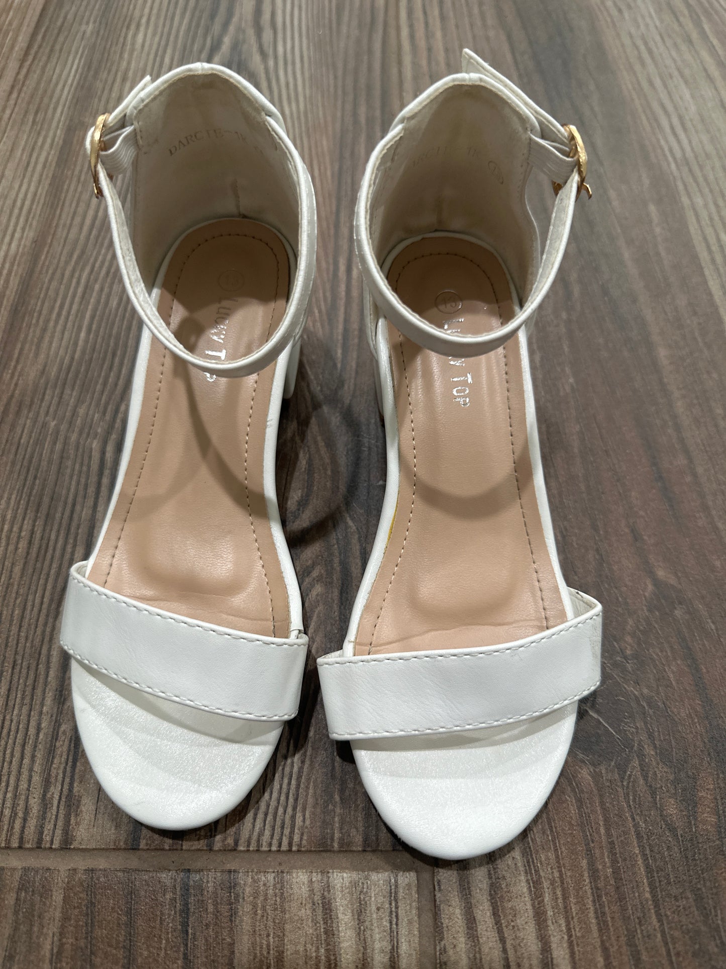 Girls Size 13 Lucky Top White Heels - Good Used Condition