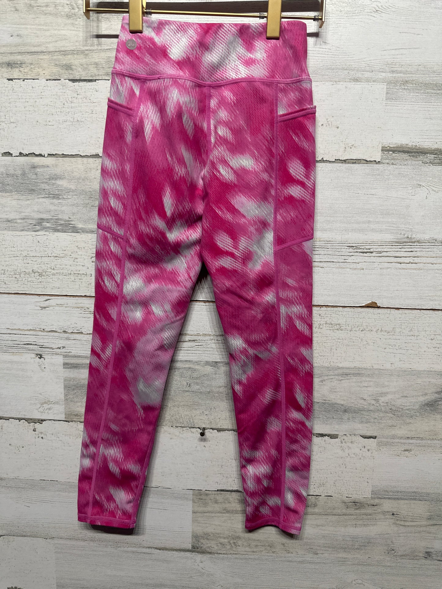 Girls Size 7/8 Zella Pink Active Leggings With Side Pockets - Very Good Used Condition