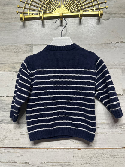 Gymboree Cotton Navy Striped Sweater Boys Size 12-18m - Very Good Used Condition