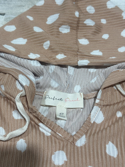 Perfect Peach Hooded Dress - Girls Size 4t - Very Good Used Condition
