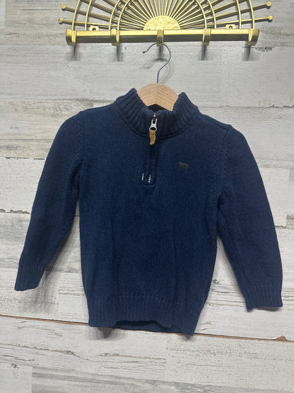 Quarter Zip Navy Blue Sweater - Carter’s - Boys Size 24m - Very Good Used Condition