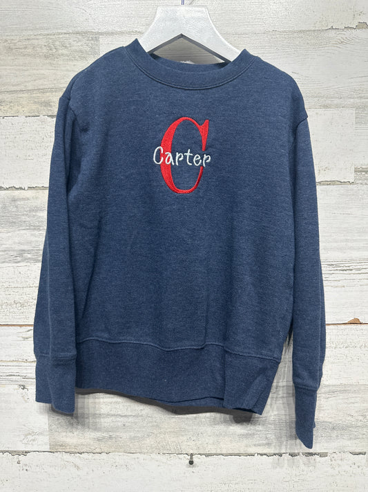 Boys Size Small (6-7) Embroidered "Carter" Sweatshirt - Good Used Condition