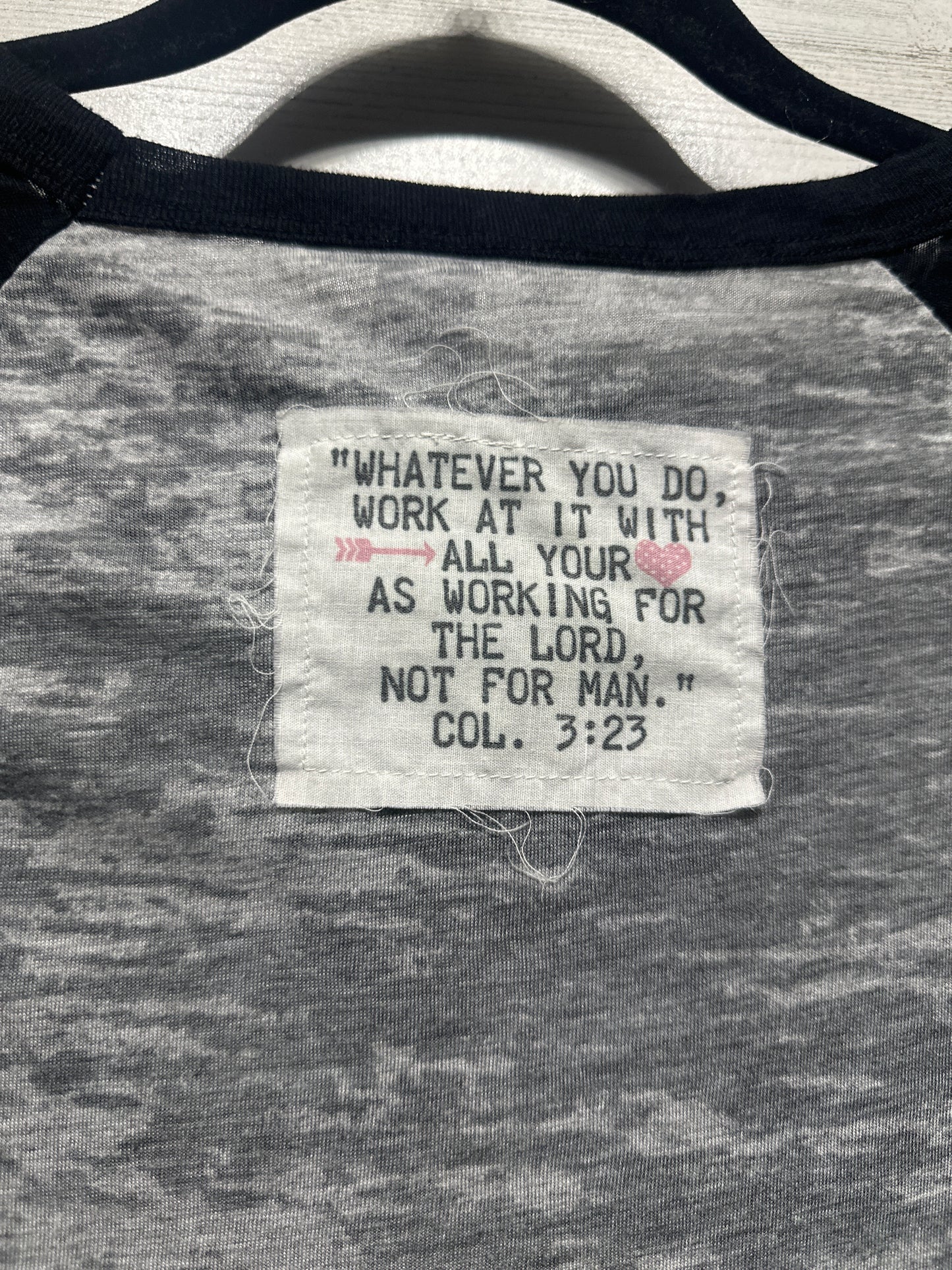 Women’s Size Small You Plie’ I Pray Raglan Tee - Good Used Condition*