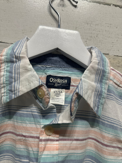 Boys Size 5t Osh Kosh Striped Button Up Shirt - New With Tags