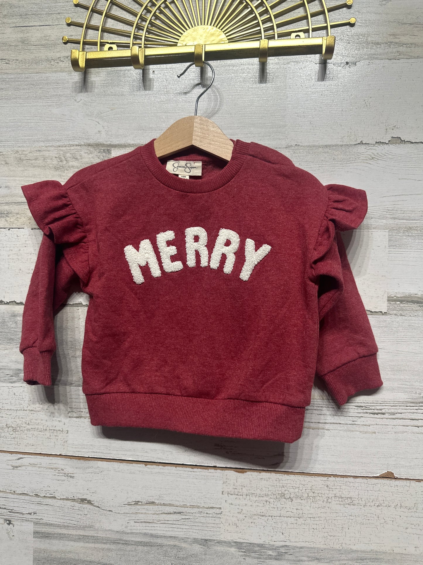 Girls Size 18m Jessica Simpson Merry Sweatshirt - Very Good Used Condition