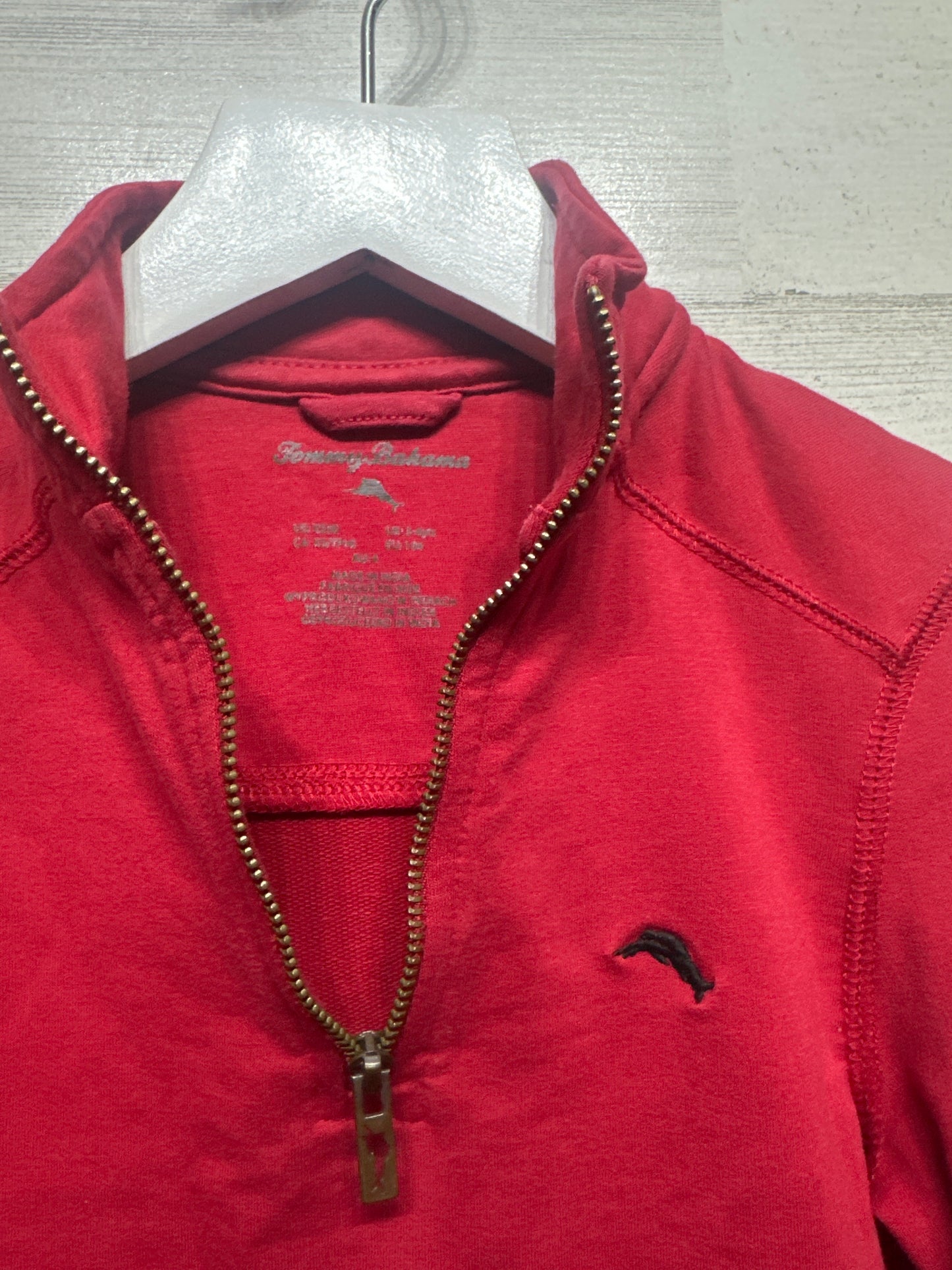Size 4 XS Tommy Bahama Red Quarter Zip Pullover - Very Good Used Condition