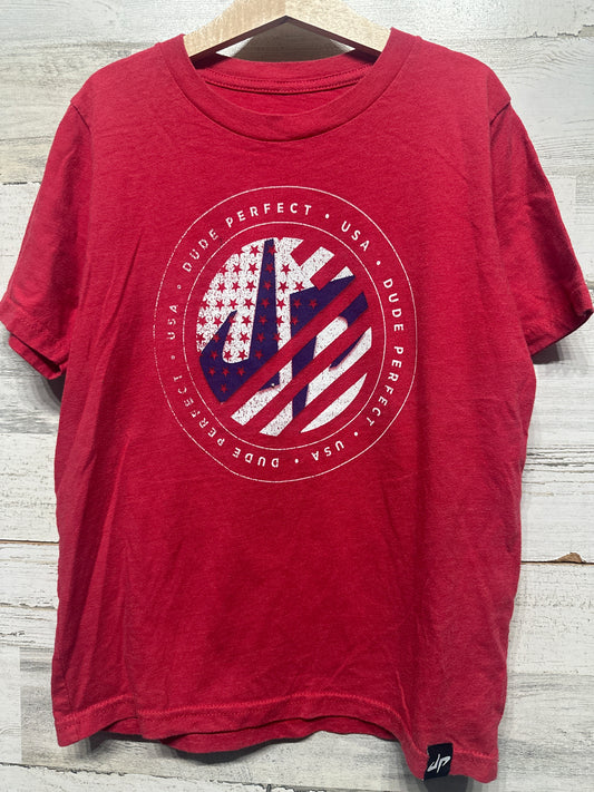 Boys Size Youth Medium 8 Dude Perfect Red Shirt - Play Condition*