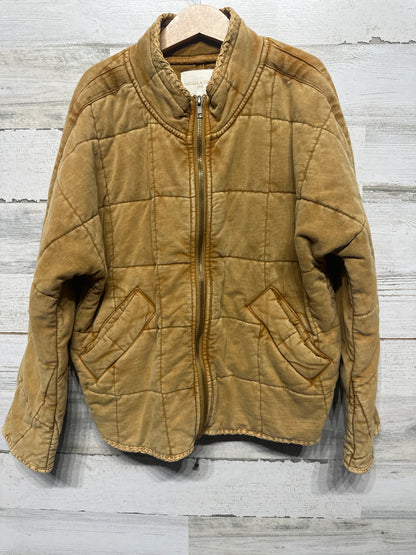 Chelsea & Violet Girls Size Medium Bomber Jacket Coat Distressed Brown Camel VGUC