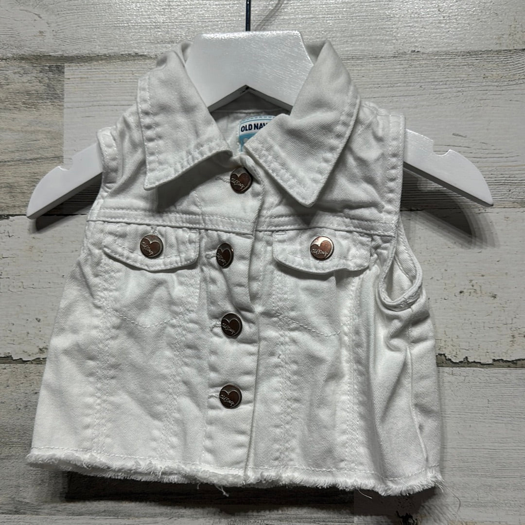 Girls Size 18-24m Old Navy White Denim Vest - Play Condition