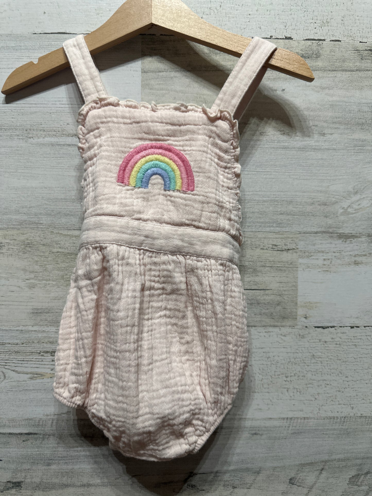 Girls Size 12-18m Angel Dear Embroidered Rainbow Bubble - Very Good Used Condition