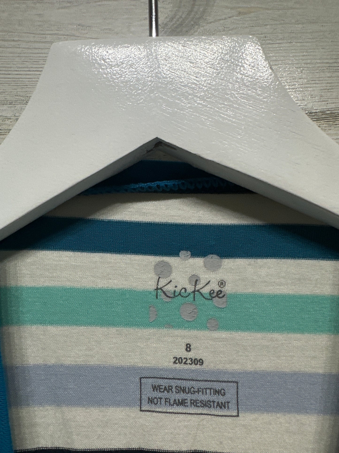Boys Size 8 Kickee Pants Bamboo Striped Fitted Pajama Set  - Good Used Condition