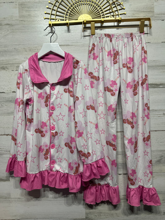 Girls Size 7/8 Pajama Set - Good Used Condition