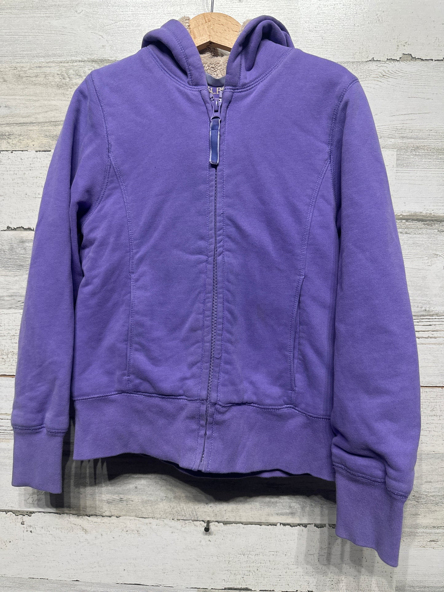 LL Bean Girls Size 8 Small Purple Fleece Lined Jacket VGUC
