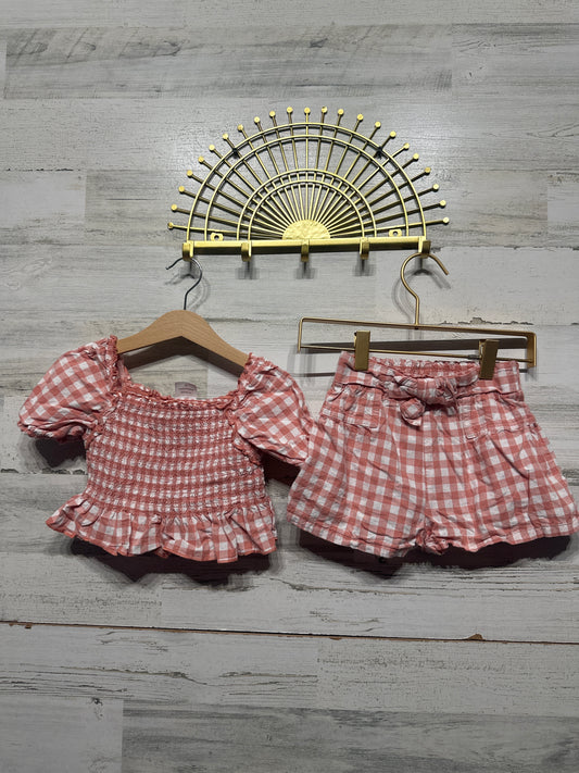 Girls Preowned Size 3t Wonder Nation Plaid Two Piece Set - Good Used Condition