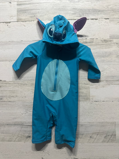 Size 3-6m Disney Stitch Hooded Rashguard Swimsuit - Very Good Used Condition