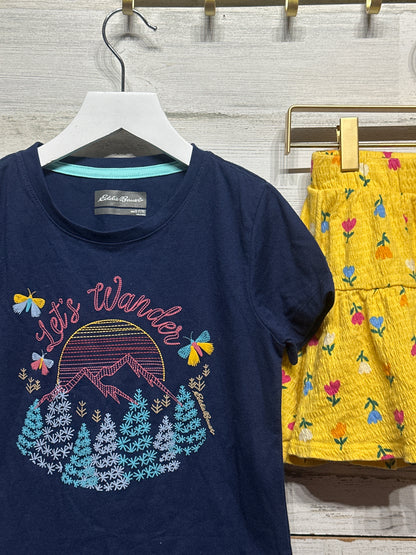 Eddie Bauer Shirt / BCG Skort - Girls Size 7/8 - Very Good Used Condition