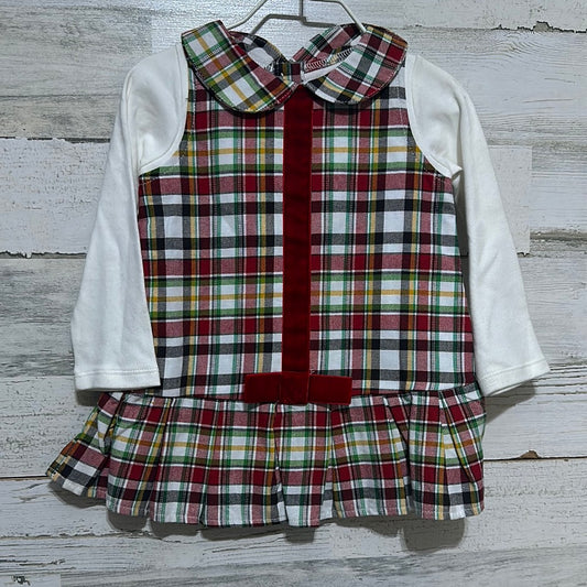 Girls Size 12-18m Mud Pie Plaid Dress - New With Tags