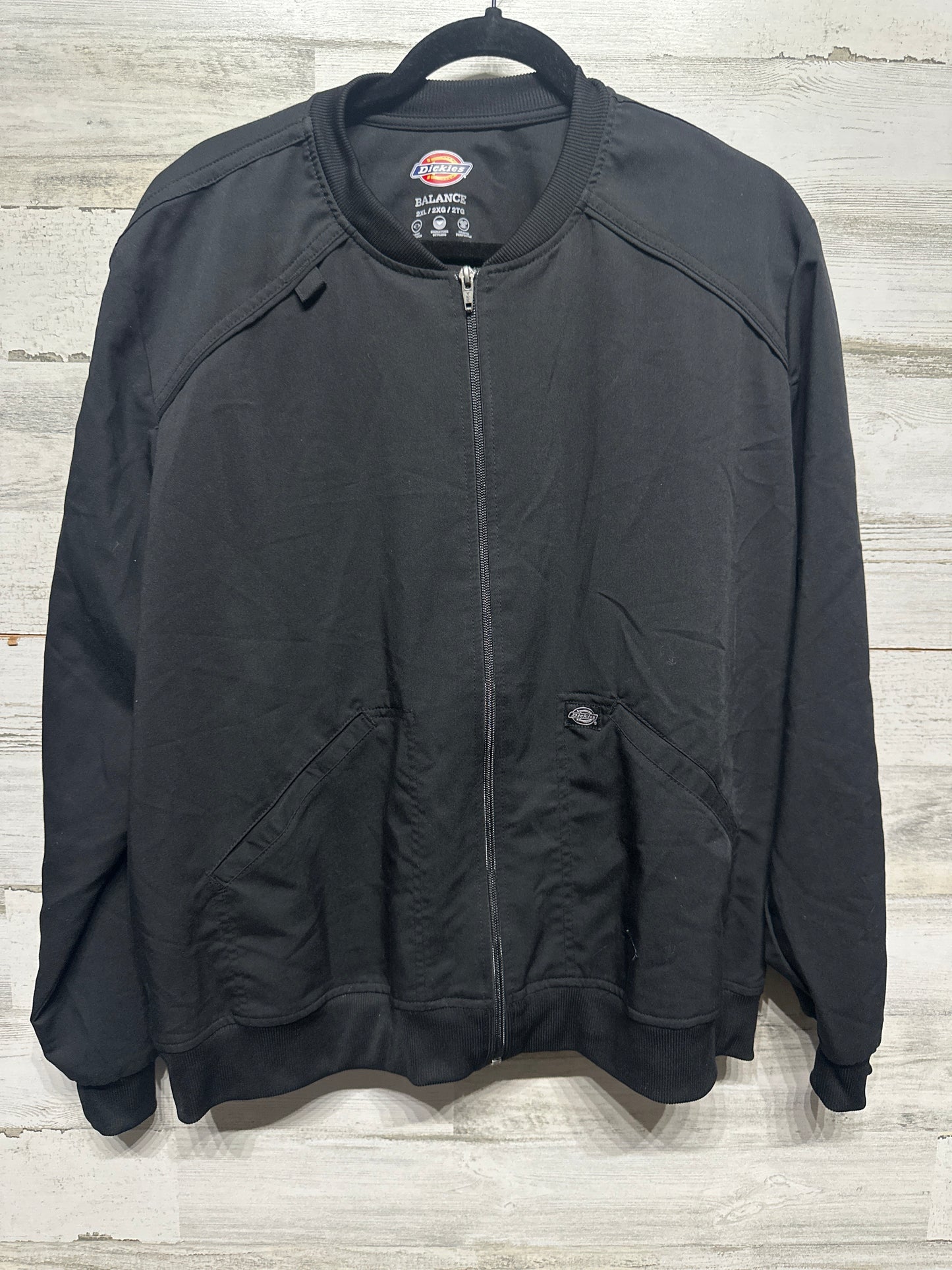 Women's Size 2XL Dickies Balance Black Zip Front Scrub Jacket - Very Good Used Condition