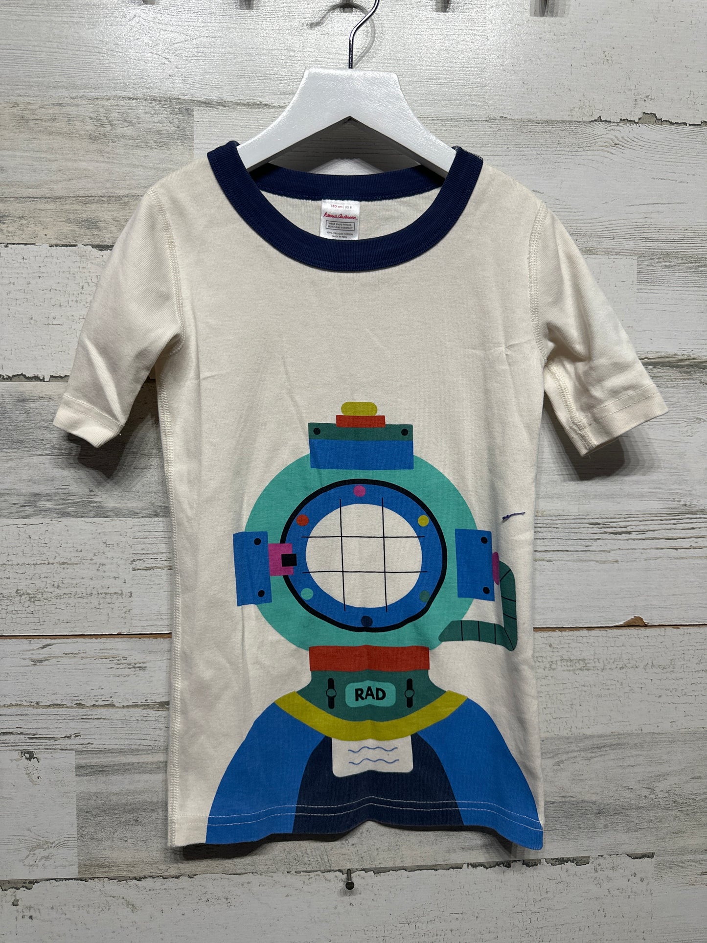 Hanna Andersson Organic Cotton Scuba Pajama SHIRT- Boys Size 8 (130 cm) - Good Used Condition*