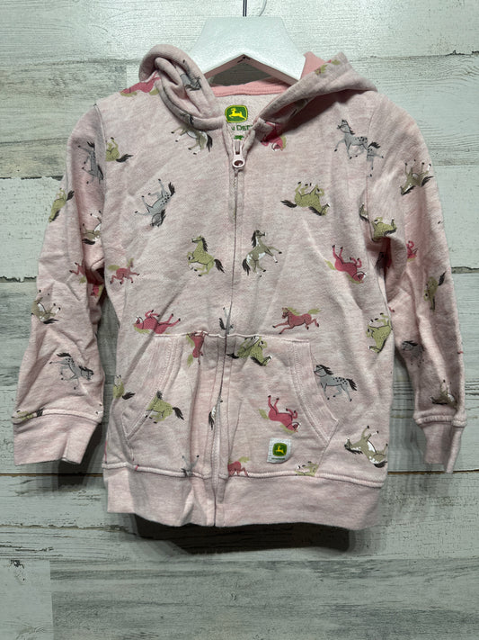 Girls Size 3t John Deere Horse Jacket - Good Used Condition