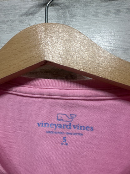Size Small (7-8) Vineyard Vines Pink Long Sleeve Pocket T-Shirt  - Very Good Used Condition