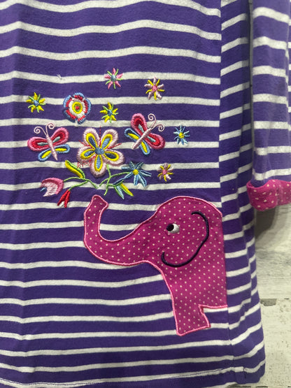 Girls Preowned Size 6 Elephant Appliqué Dress - Good Used Condition