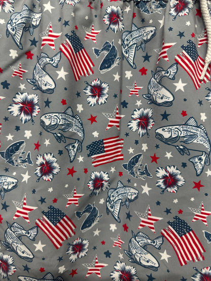 Americana Fish Floral Magellan Fish Shorts Men’s XL NWT