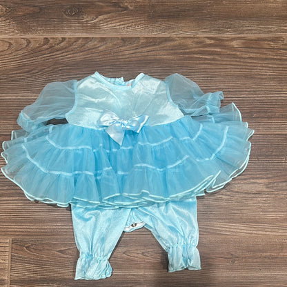 Girls Size Newborn Laura Dare Blue Tutu Skirted Romper - Good Used Condition