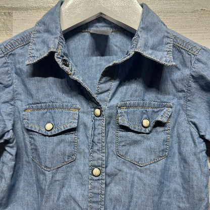 Boys Size 2t Carter’s Denim Pearl Snap Shirt - Good Used Condition