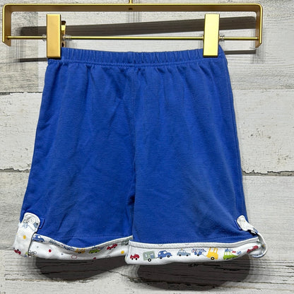 Boys Size 9m Kissy Kissy Pima Cotton Blue Shorts with Car Cuff Design - Good Used Condition